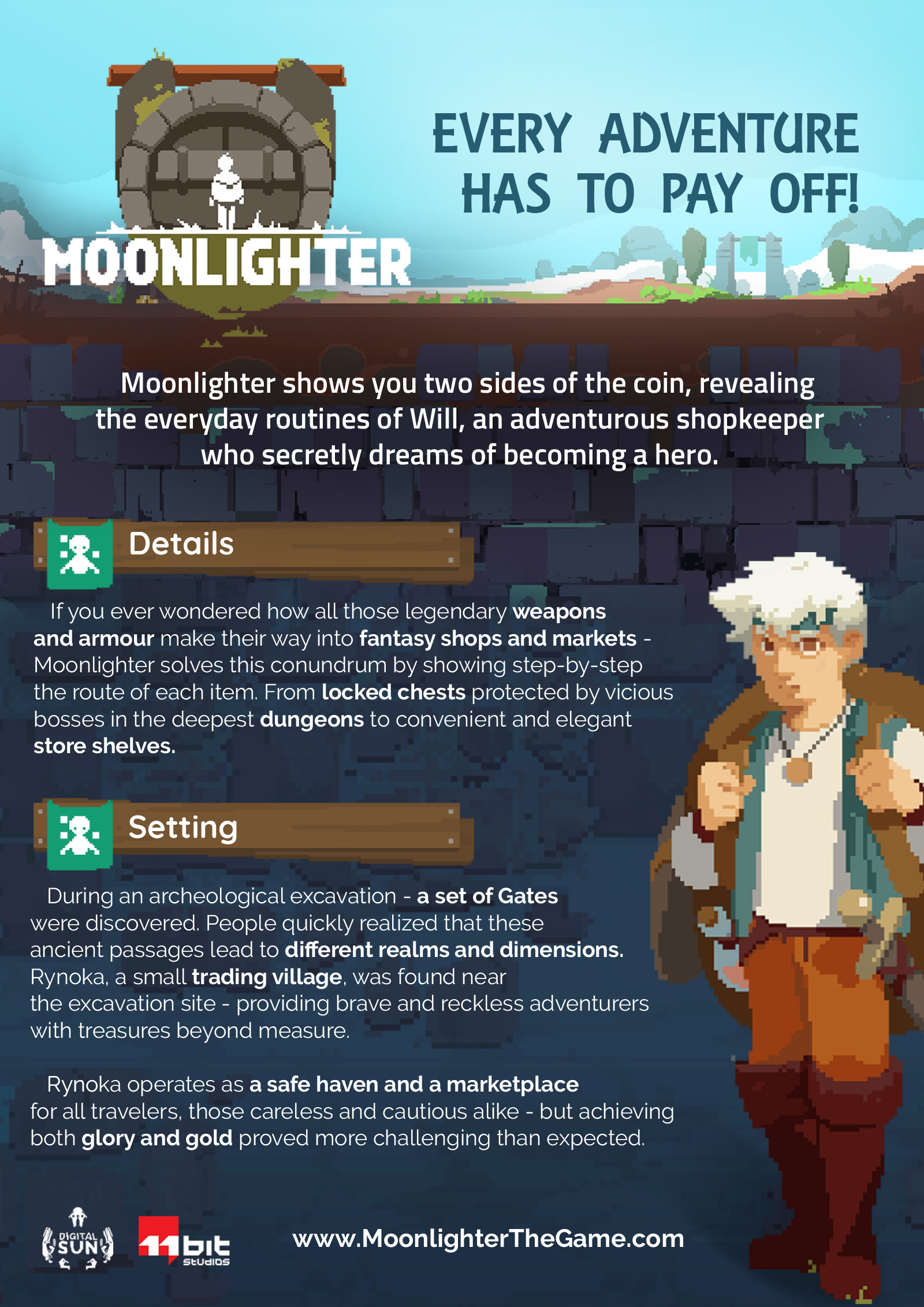 Klik pro zvětšení (Akčná RPG Moonlighter dostáva dátum vydania)