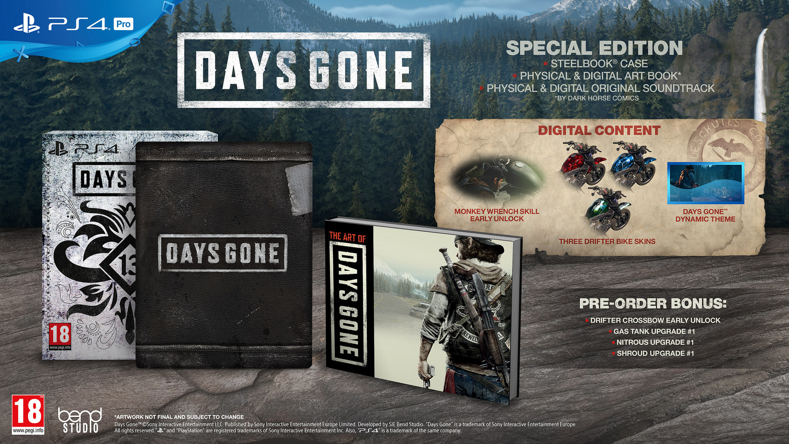 Klik pro zvětšení (Days Gone odhalil sběratelskou a speciální edici exluzivně pro PS4)