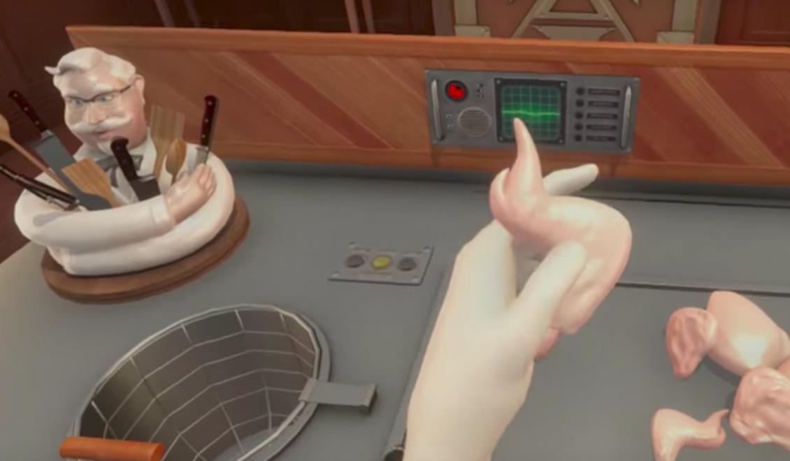 Používá KFC k trénování zaměstnanců divnou VR hru?