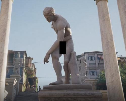 Ubisoft pozakrýval nahé sochy mušľami