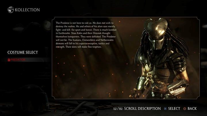 Klik pro zvětšení (Predátor v Mortal Kombat X)