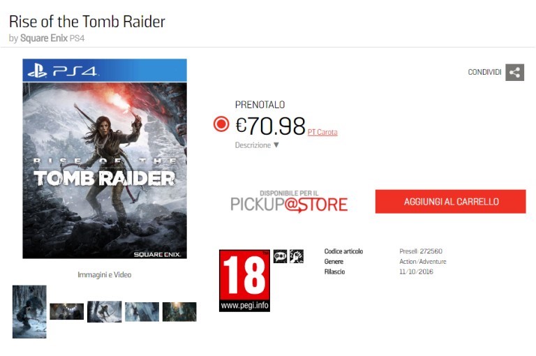 Klik pro zvětšení (Rise of the Tomb Raider dorazí na PS4 možná už v říjnu)