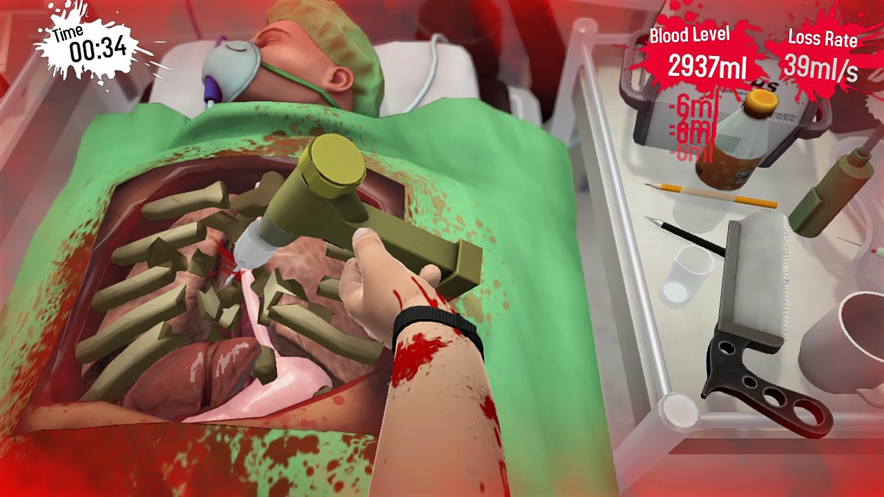 Klik pro zvětšení (Surgeon Simulator CPR - recenze)