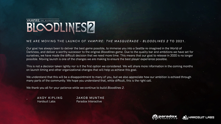 Klik pro zvÄ›tÅ¡enÃ­ (Vampire: The Masquerade: Bloodlines 2 sa odkladÃ¡ na rok 2021)