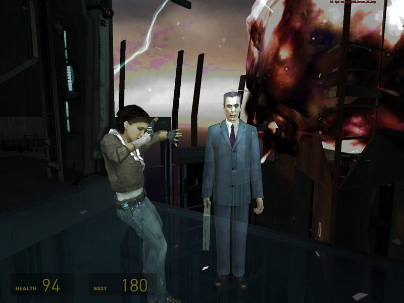 Klik pro zvětšení (Half-Life 2 a tajemný G-Man)